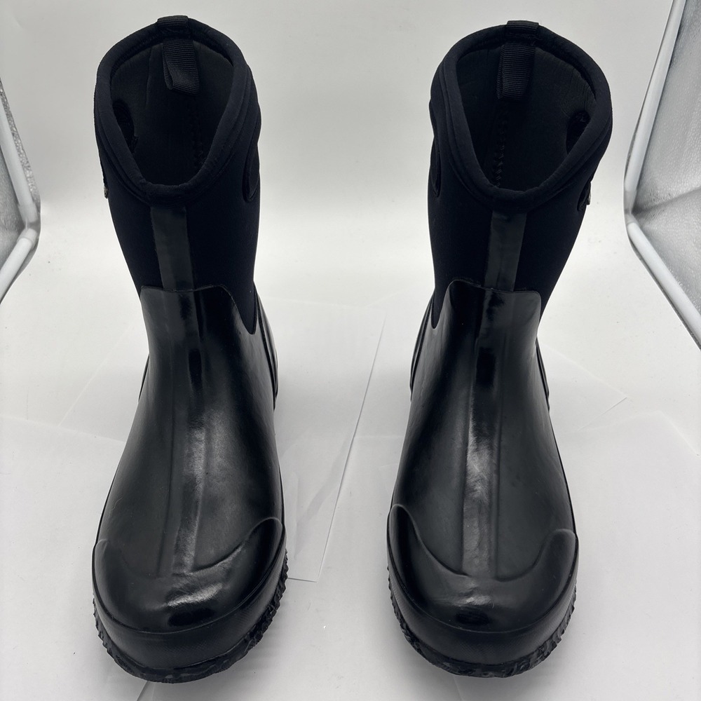 Bogs Classic Mid Shiny Women's Winter Neoprene Boots, Black, Women's 10